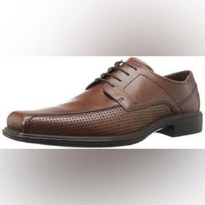 Ecco Johannesburg perforated tie oxford shoes brown leather mens size 44 10/10.5